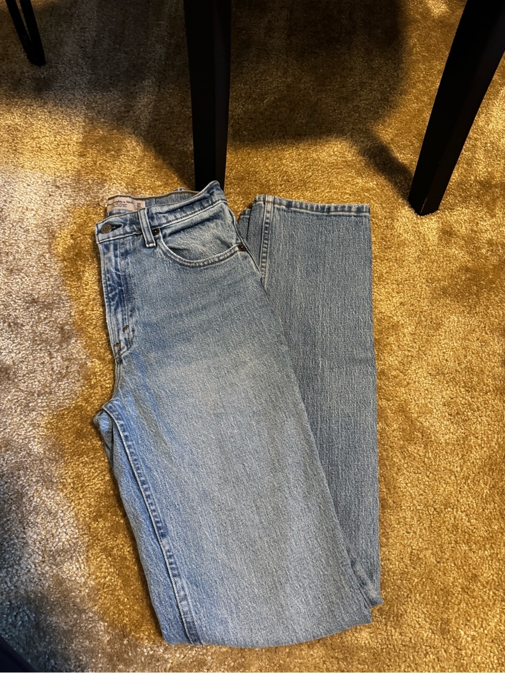Abercrombie & Fitch Light Blue High Rise Straight Jeans
